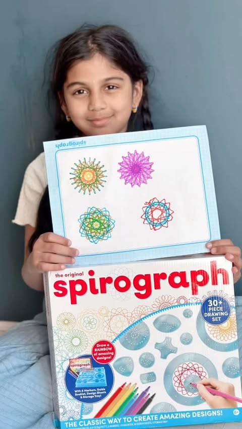 Instagram post by @sowmya2219 for Vivid Toy Group. Caption reads: AD Just got our hands on the Spirograph Original....