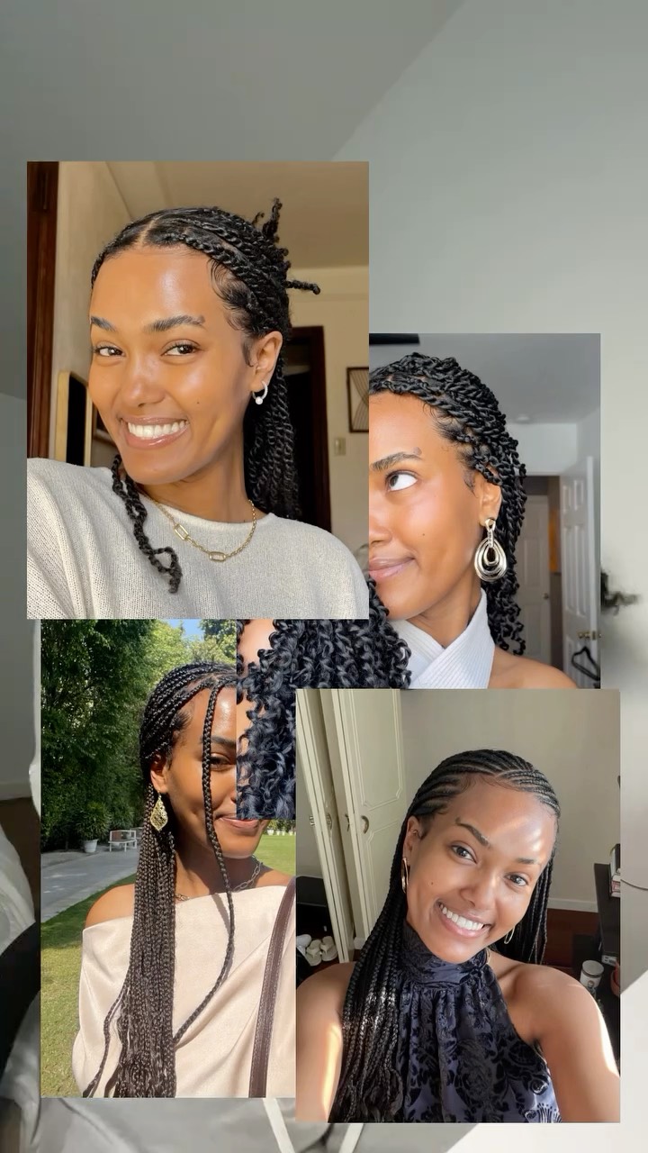 Instagram post by @leledaberaki for Creme of Nature. Caption reads: New style unlocked thanks to @cremeofnature ! Find....