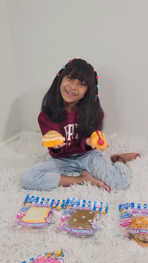 Instagram post by @akira_littleprincess for Stuffedanimals. Caption reads: Akira had the squishiest time with her @mushmeez.....