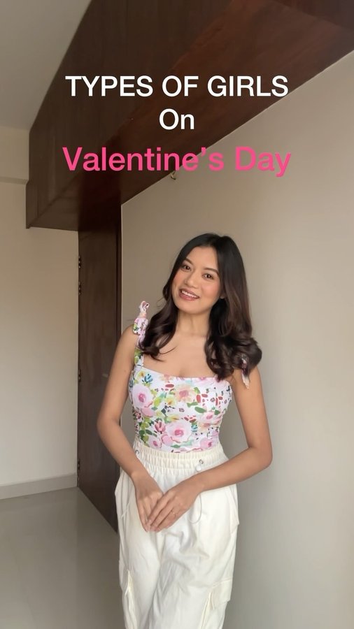 Instagram post by @jelinaderapi for Faballey. Caption reads: Types of Girls on Valentines Day Ft. @faballey....