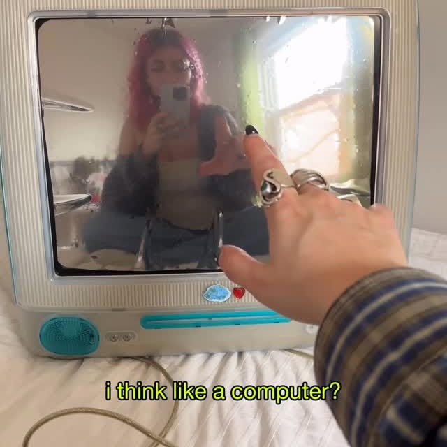 Instagram post by @emmaorhun for Refinery29. Caption reads: thinking like a computer && coding as a canvas ==....