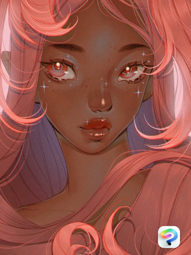 Instagram post by @msshanh for Clip Studio Paint. Caption reads: [...] Made with @clipstudioofficial #ad....