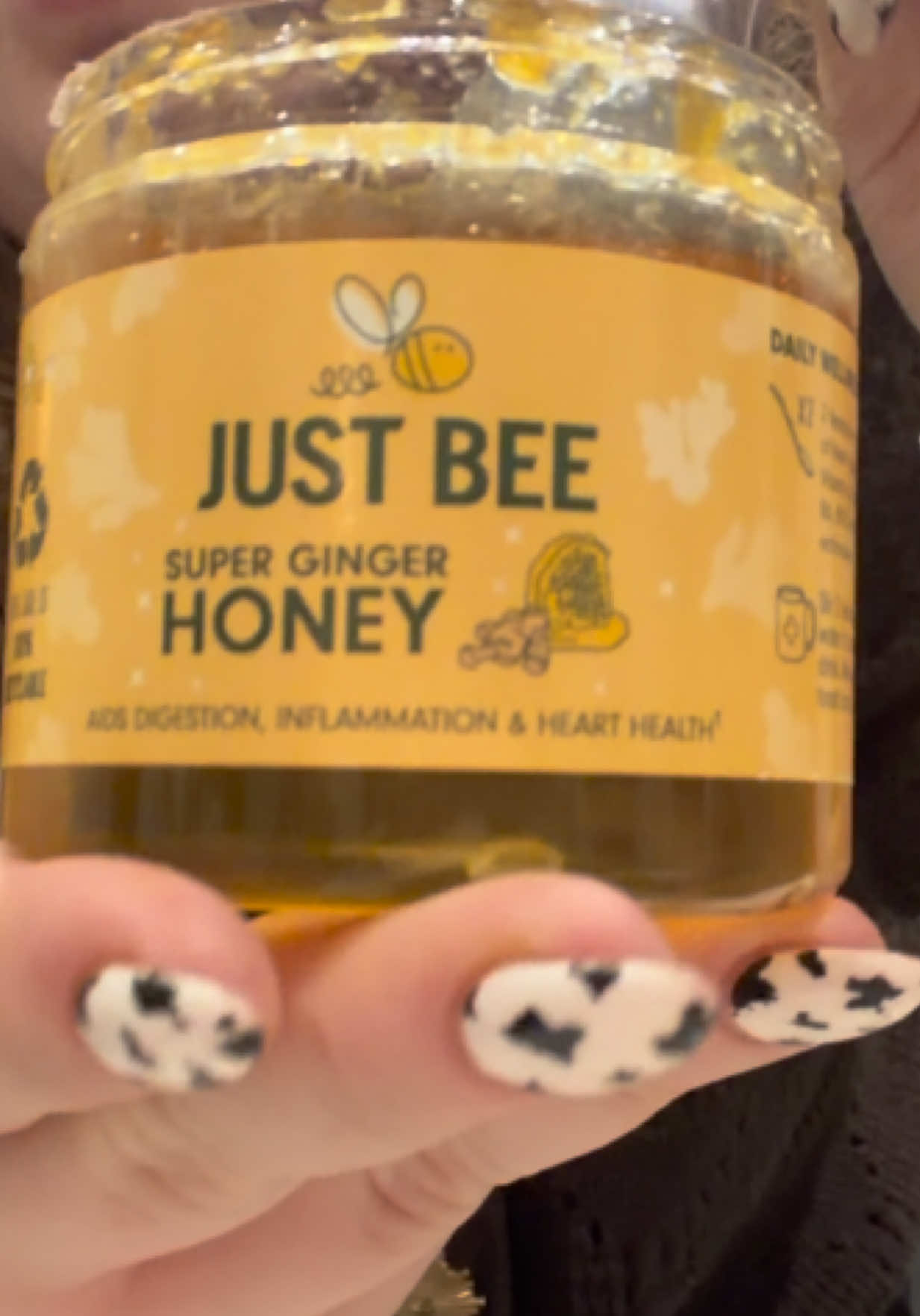 TikTok post by @meggslittlelife for Just Bee Honey. Caption reads: @Just Bee Honey I fear the cold has entered my....