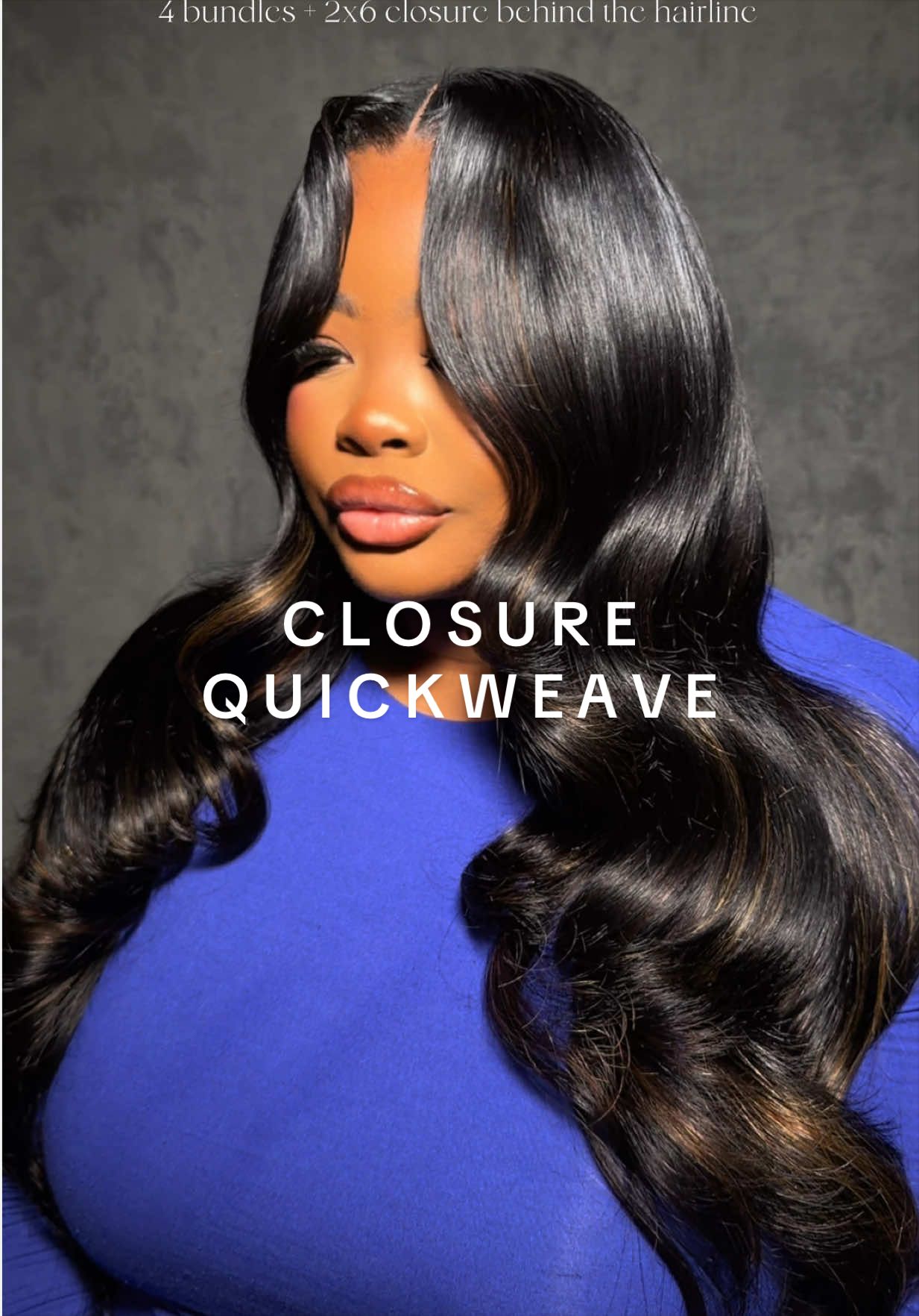 TikTok post by @yungtiffonthebeat for Le Beauté. Caption reads: [...] Behind the hairline closure quickweave....