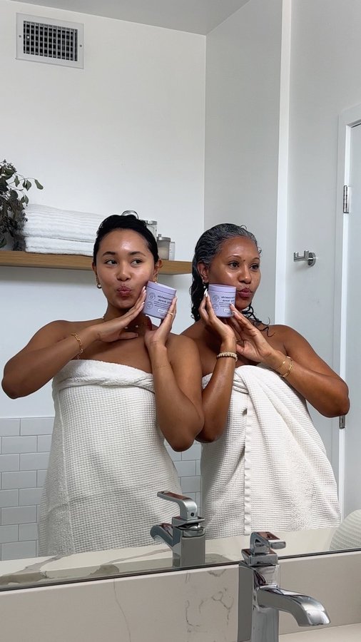 Instagram post by @thetennillelife_ for Frank Body. Caption reads: Mommy + Daughter Body Care: Babes, the Niacinamide....