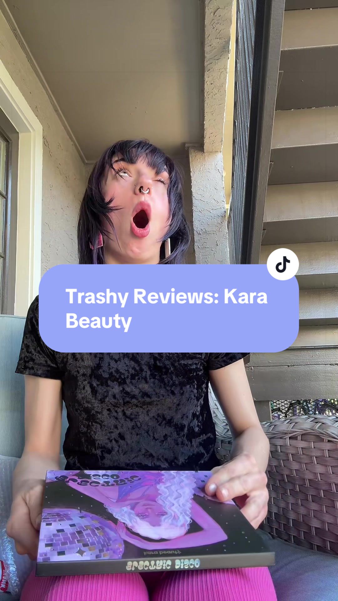 TikTok post by @badkidfaedrag for Kara Beauty. Caption reads: [...] cause the glue is built in ✨💅🏻 • @Kara....