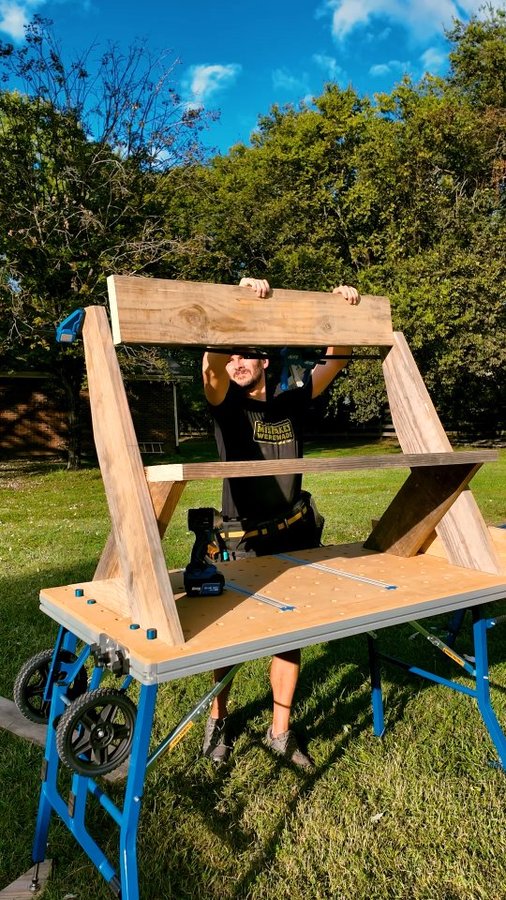 Instagram post by @fixthisbuildthat for Kreg Tool. Caption reads: This is the best scrap build I've done in a while.....