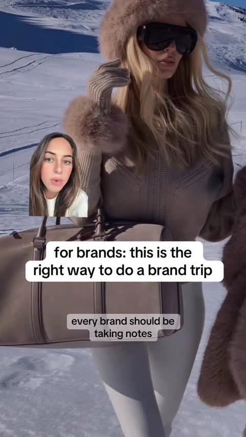 Instagram post by @blakeevinn for Alo Yoga. Caption reads: brand trips should create an experience so....