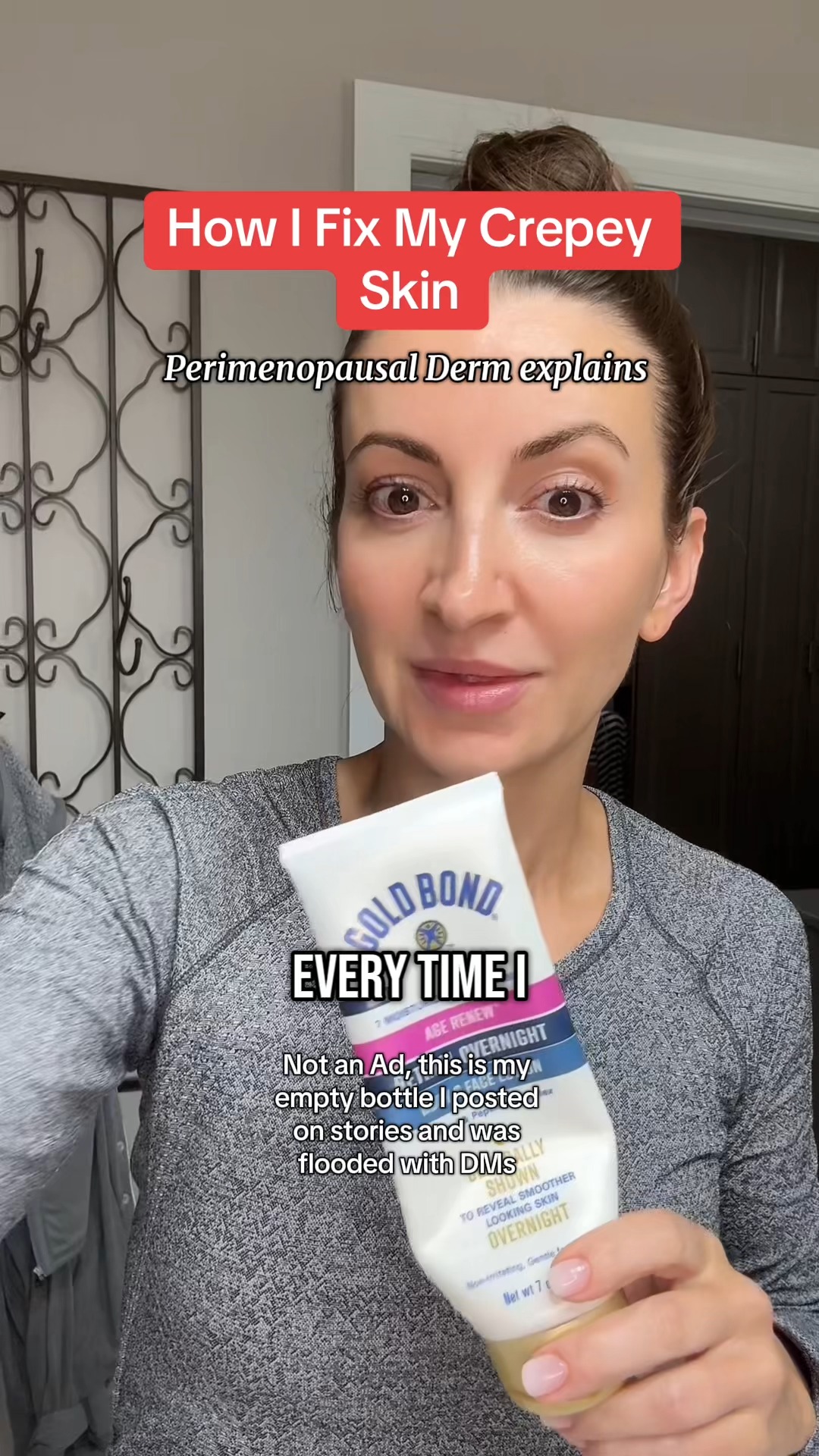 Instagram post by @draleksandrabrown for Gold Bond. Caption reads: 👉 Comment “retinol” and I’ll DM you my go-to body....