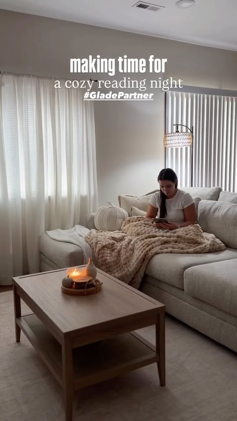 Instagram post by @lifebyallisonblog for Glade. Caption reads: [...] night at home, with a fall scent from @glade....