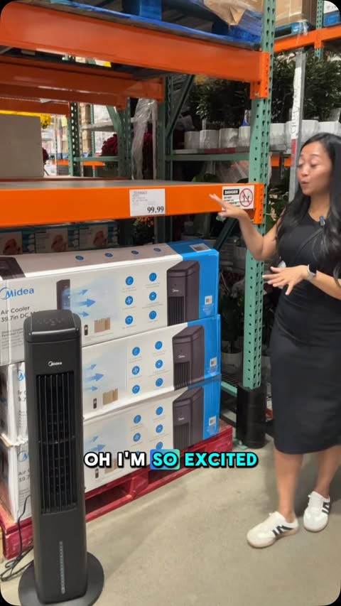 Instagram post by @yyccostcolovers for Midea. Caption reads: The @midea.canada Direct Cooling Air Cooler is....