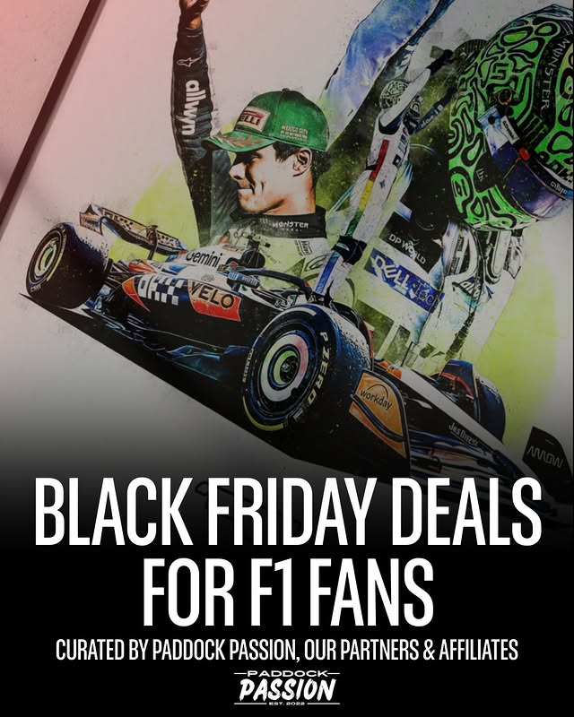Instagram post by @paddockpassion for Next Level Racing. Caption reads: F1 Fans, you’ll want to grab these deals this....