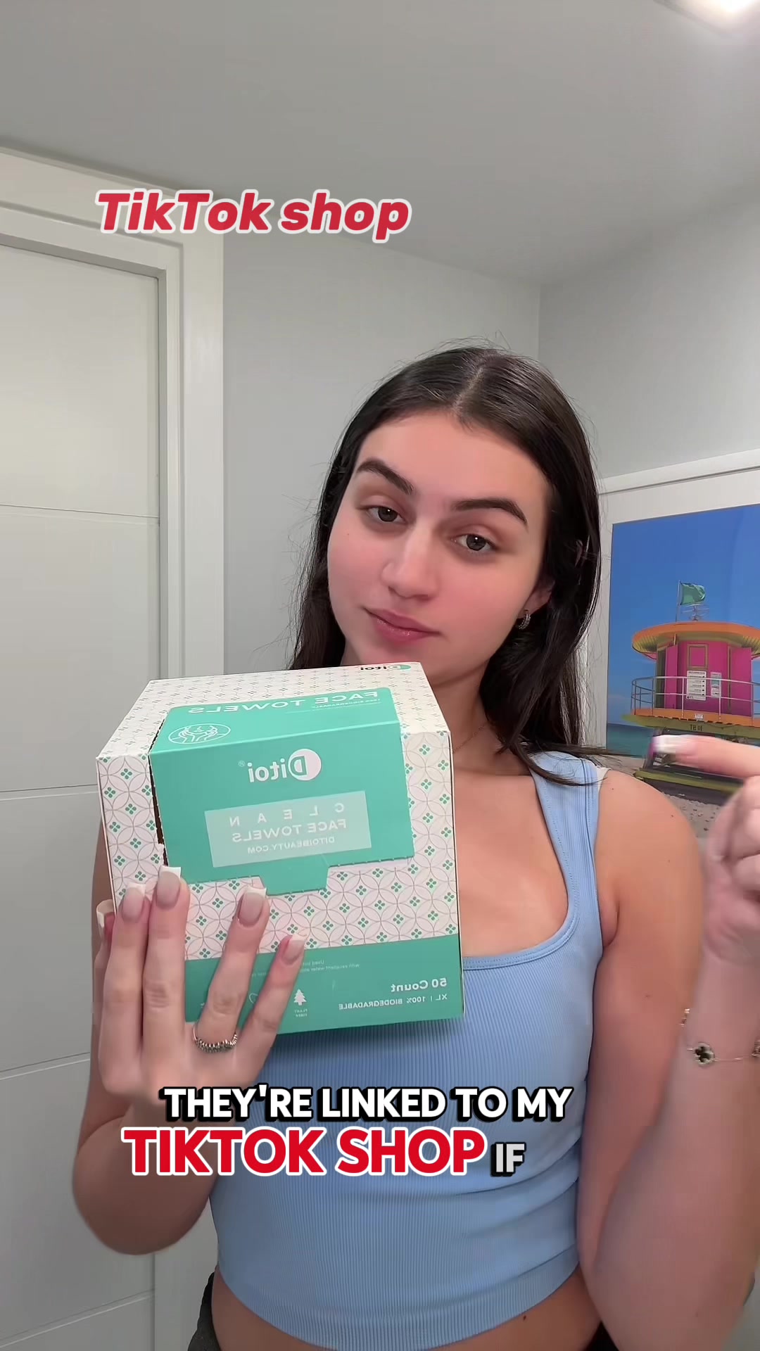 TikTok post by @mia.decu for Ditoi Face Towels. Caption reads: Best disposable towels @Ditoi Face Towels....