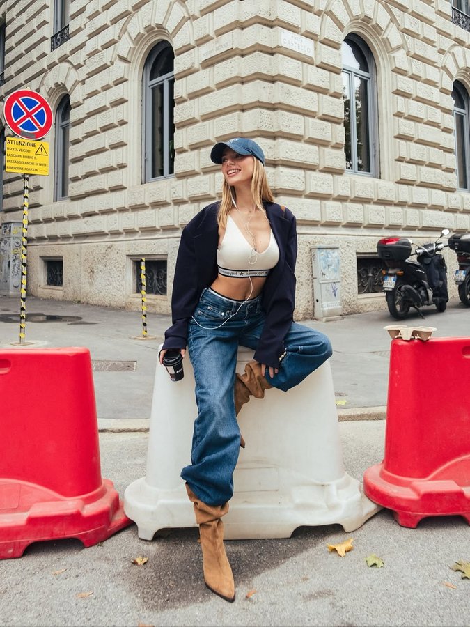 Instagram post by @_turchi for Tommy Jeans. Caption reads: Just out here making sidewalks look....