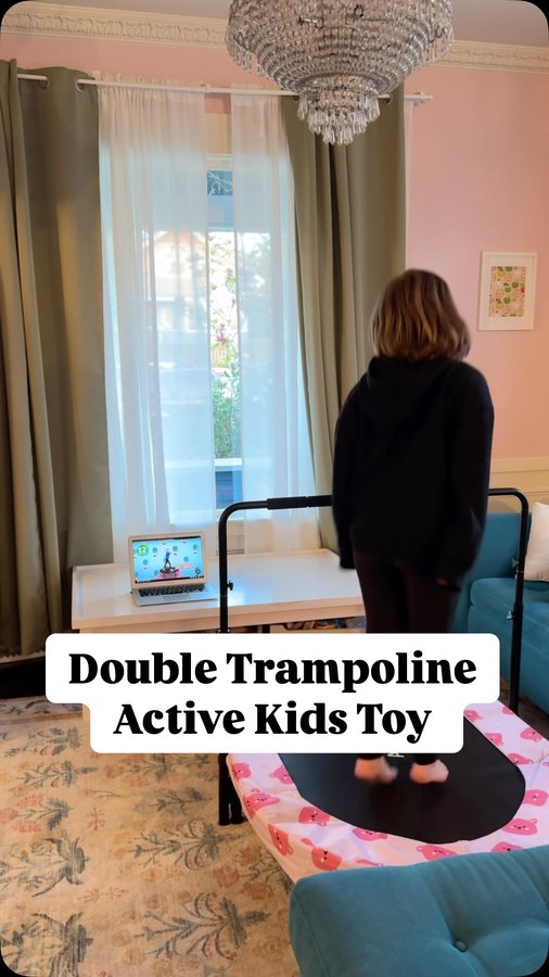 Instagram post by @whimsical_emily for ancheer. Caption reads: Trampoline but make it a double to alleviate the....