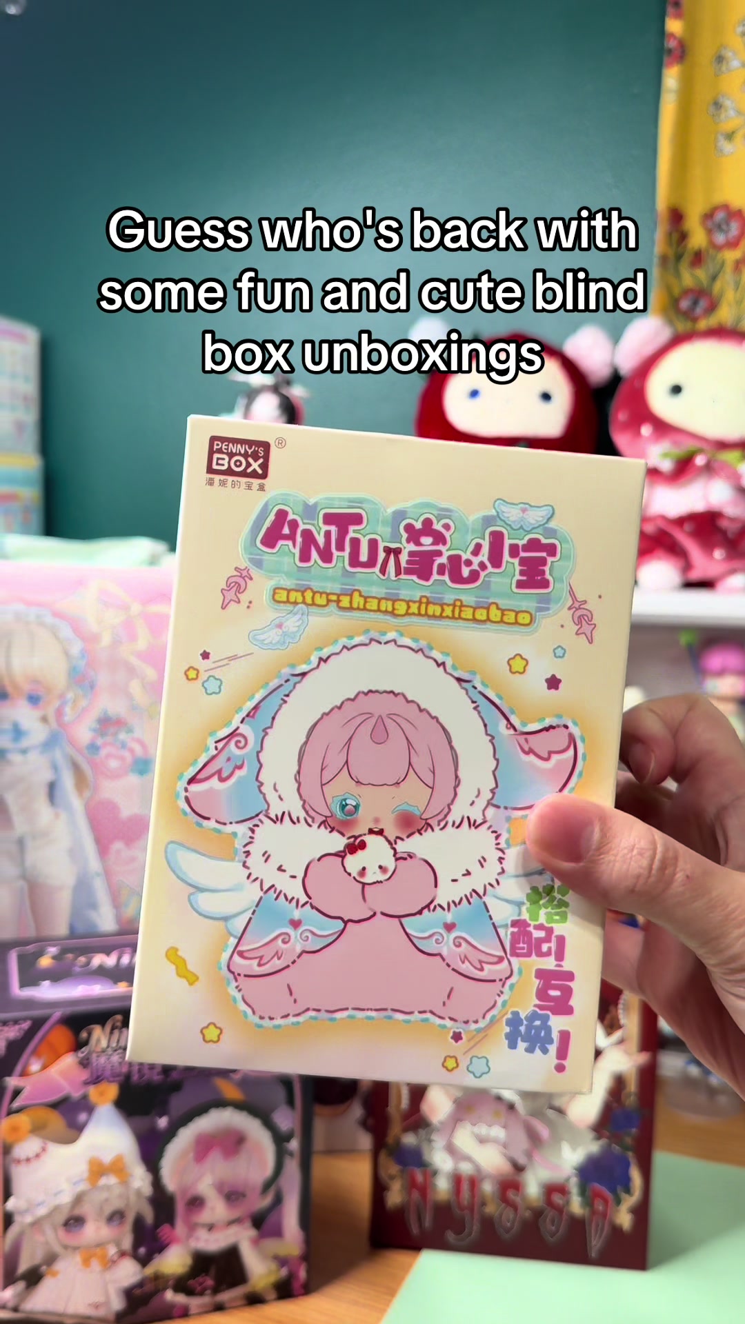 TikTok post by @itsnessi21 for kikagoods. Caption reads: [...] Petite Series Plush Blind Box from....