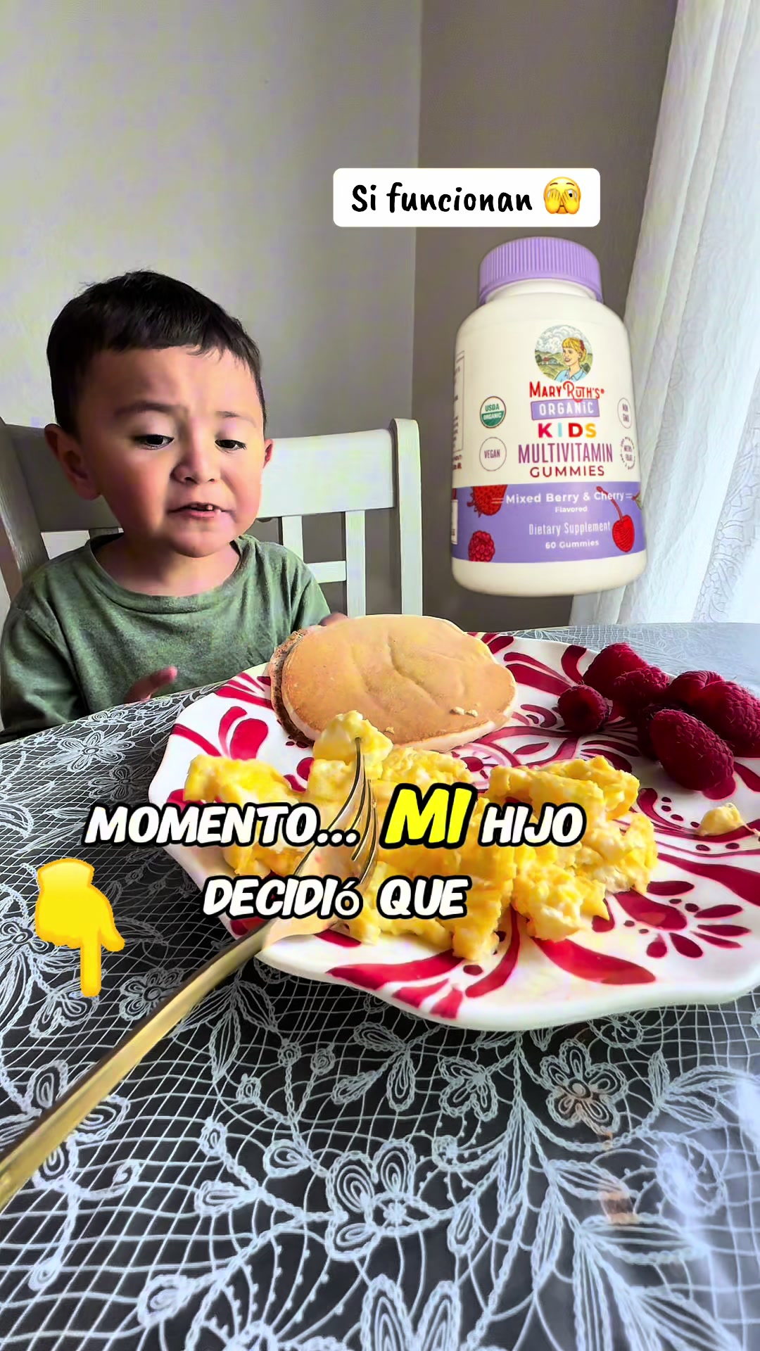 TikTok post by @auroguzmn for MaryRuth's Kids. Caption reads: Real mente si funciona? ✨MaryRuth's Organic Kids....