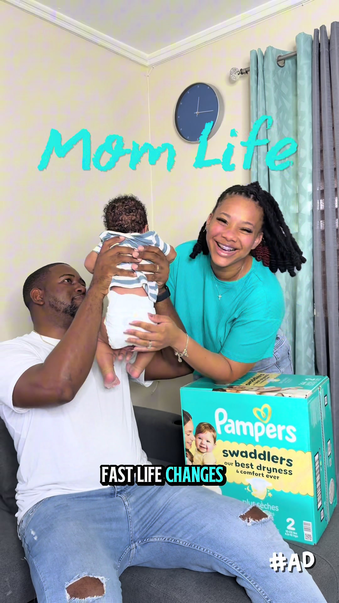 TikTok post by @trisanzetrizzy for Pampers. Caption reads: [...] after welcoming my son.​ That’s why @Pampers....