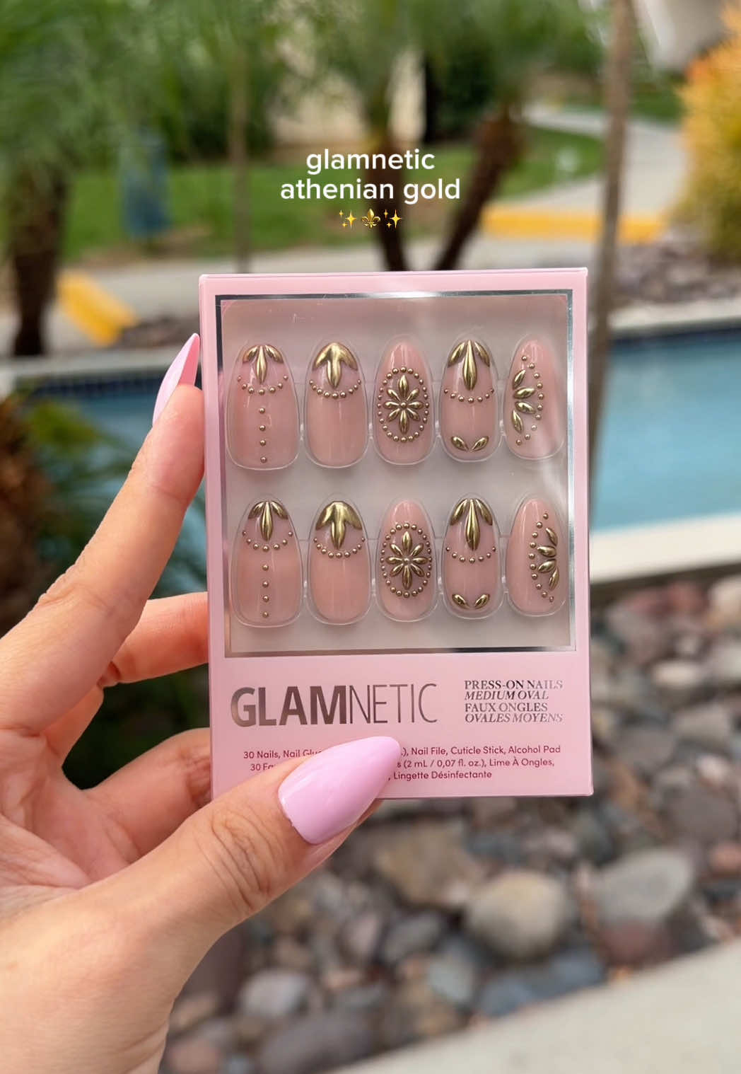 TikTok post by an influencer for Glamnetic. Caption reads: So pretty for summer ☀️ @Glamnetic #glamnetic....