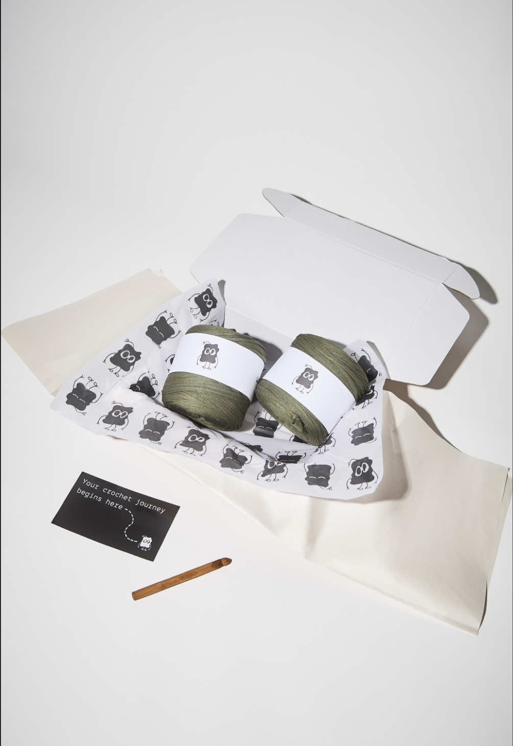 TikTok post by @loosendscrochet for VistaPrint. Caption reads: [...] crochet kits for over a year and @VistaPrint....