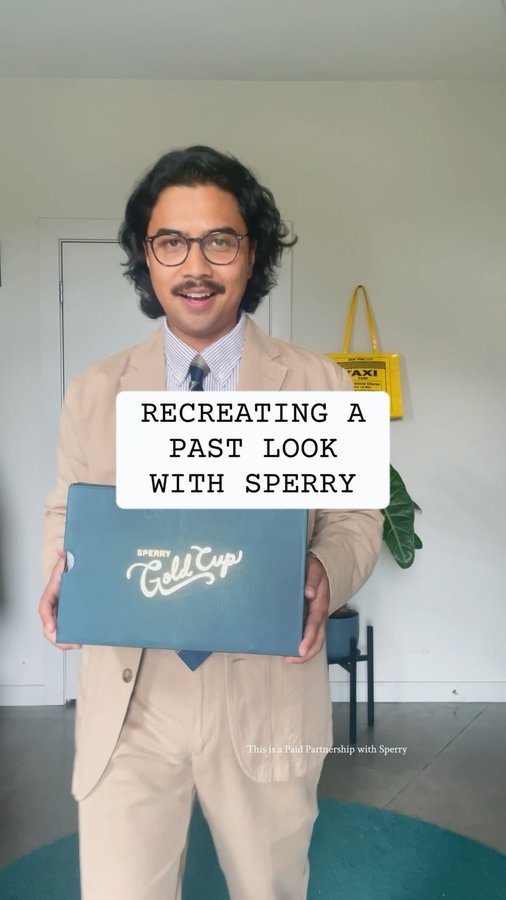 Instagram post by @denny623 for Sperry. Caption reads: Classics never go out of style! #ad So let’s....