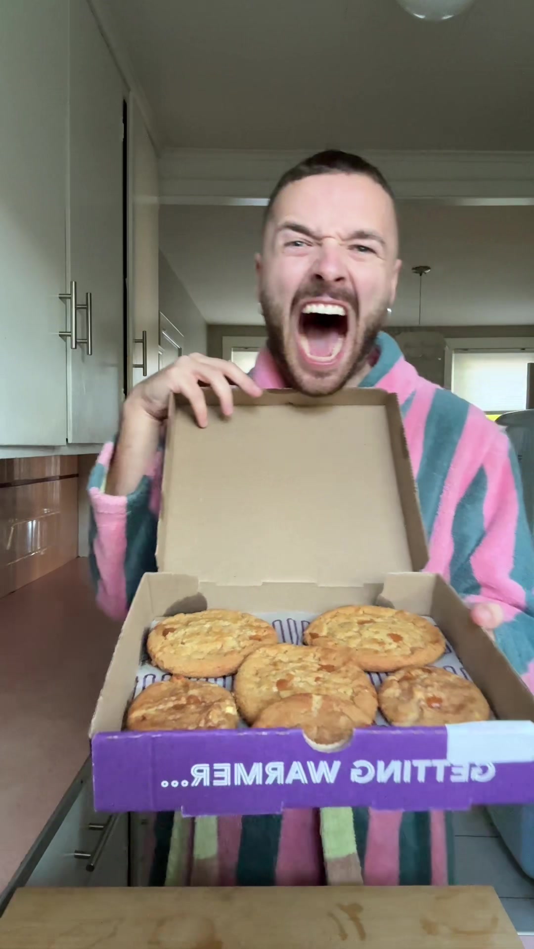 TikTok post by @timmyst.jean for Insomnia Cookies. Caption reads: you really can’t go wrong with cookies, caramel,....