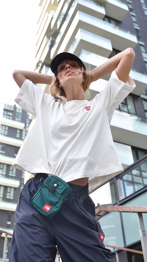 Instagram post by @allybegood for The North Face France. Caption reads: Milan can be a charming city to explore. 
Full....