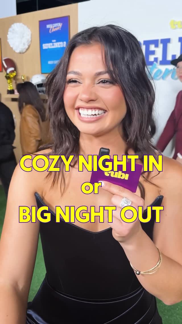 Instagram post by @sienaagudong for Tubi. Caption reads: this or that: sidelined 2 edition 💜🏈.