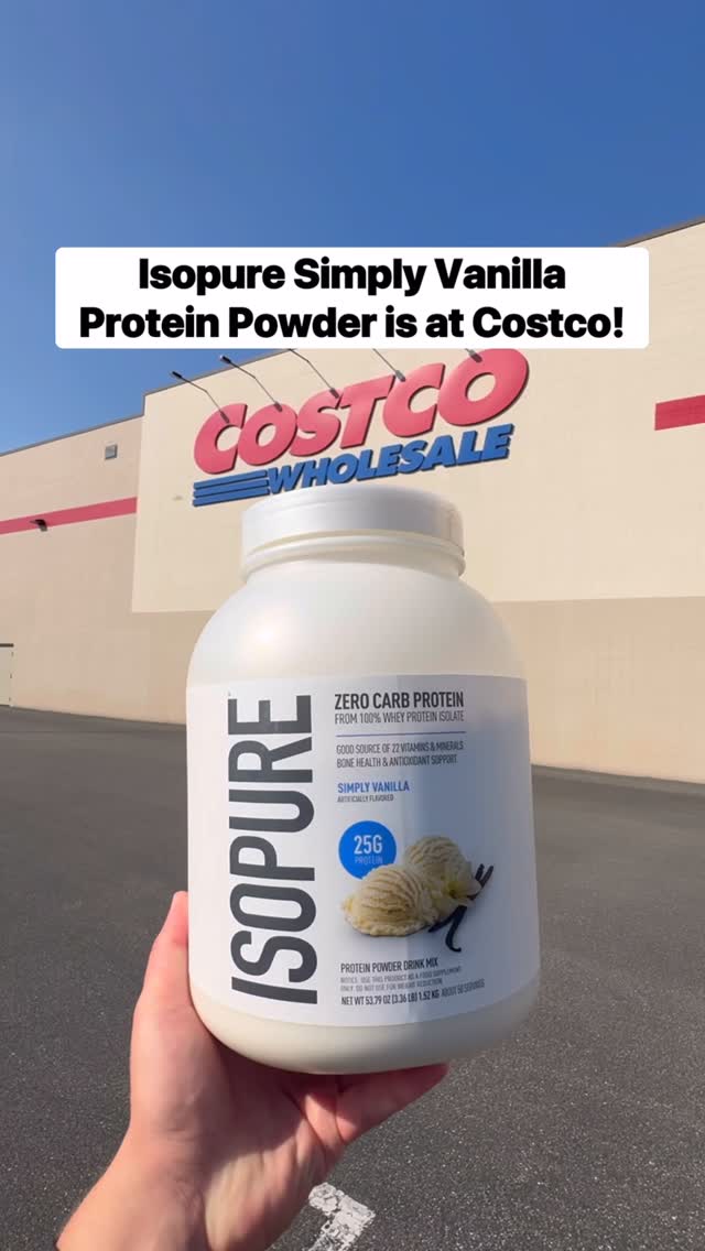 Instagram post by @costcobuys for The Isopure Company. Caption reads: #IsopurePartner @Isopure Simply Vanilla Protein....