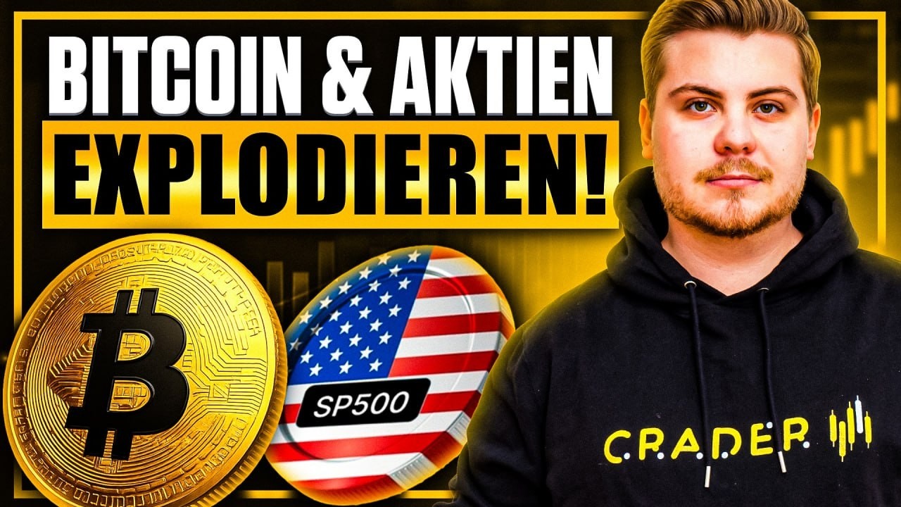 YouTube post by @Crader_Elite for BingX. Caption reads: MAJOR CRYPTO CHART ANALYSIS! Bitcoin & Stocks....