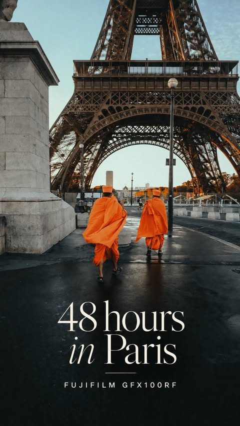 Instagram post by @foto.maedchen for FUJIFILM X/GFX USA. Caption reads: Ad/ Anzeige @fujifilmx.de 48 hours in Paris. A new....