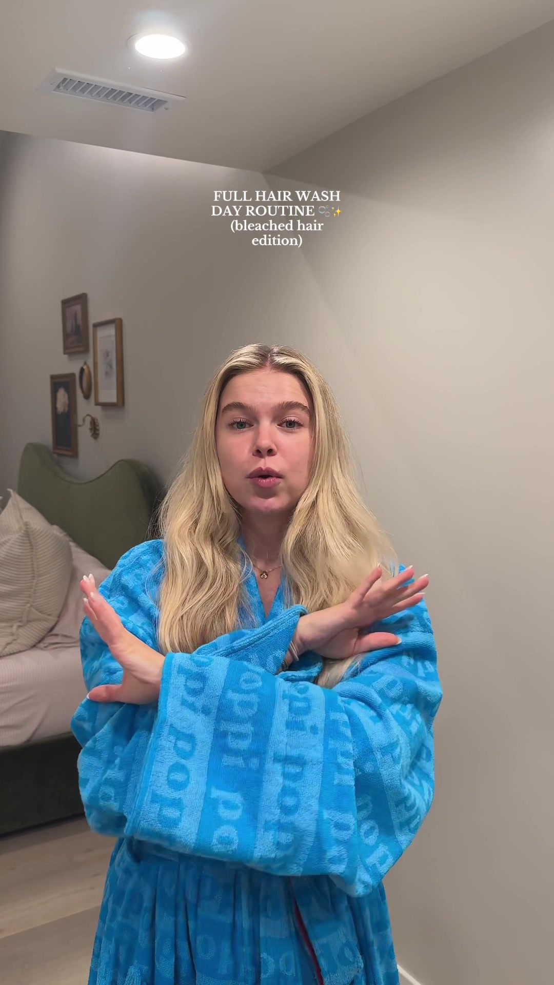 TikTok post by @kennedygpowers for OUAI. Caption reads: [...] Hair @Kérastase @JVN Hair @Glow Beauty Hair....