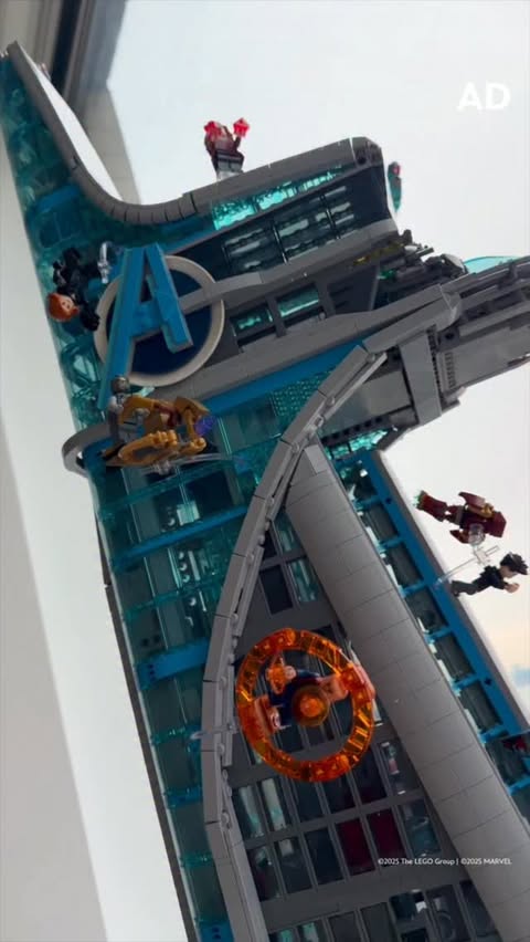 Instagram post by @duck_bricks for Marvel. Caption reads: #ad Unwrapping the universe with LEGO Marvel… and....