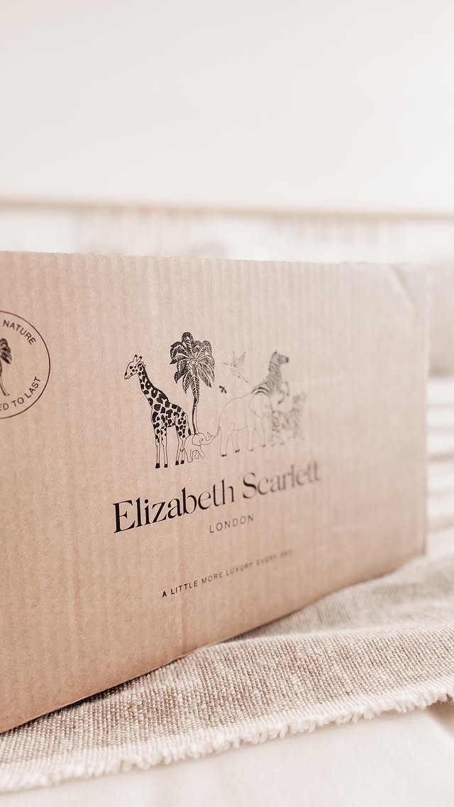 Instagram post by @runninglateatnumber8 for Elizabeth Scarlett. Caption reads: unboxing my @elizabethscarlett order; what would....