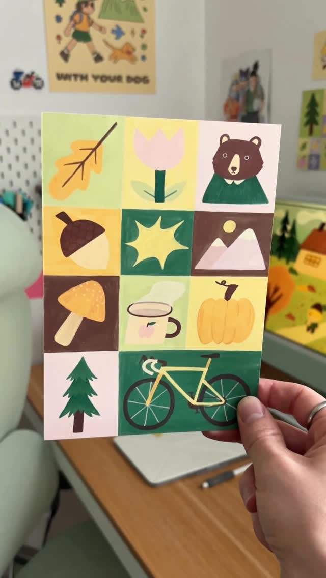 Instagram post by @konistudio for Paperlike. Caption reads: let’s draw november’s illustration 🐻🌲🍂✨
join....