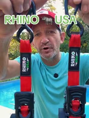 TikTok post by @sambuzzbeee for RHINO USA. Caption reads: @Rhino USA #cargo #ratchetstrap #straps [...].