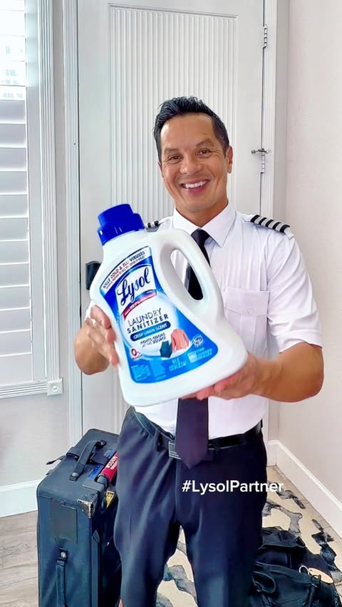 Instagram post by @captainmattymo for Lysol. Caption reads: #LysolPartner My post-trip checklist always [...].