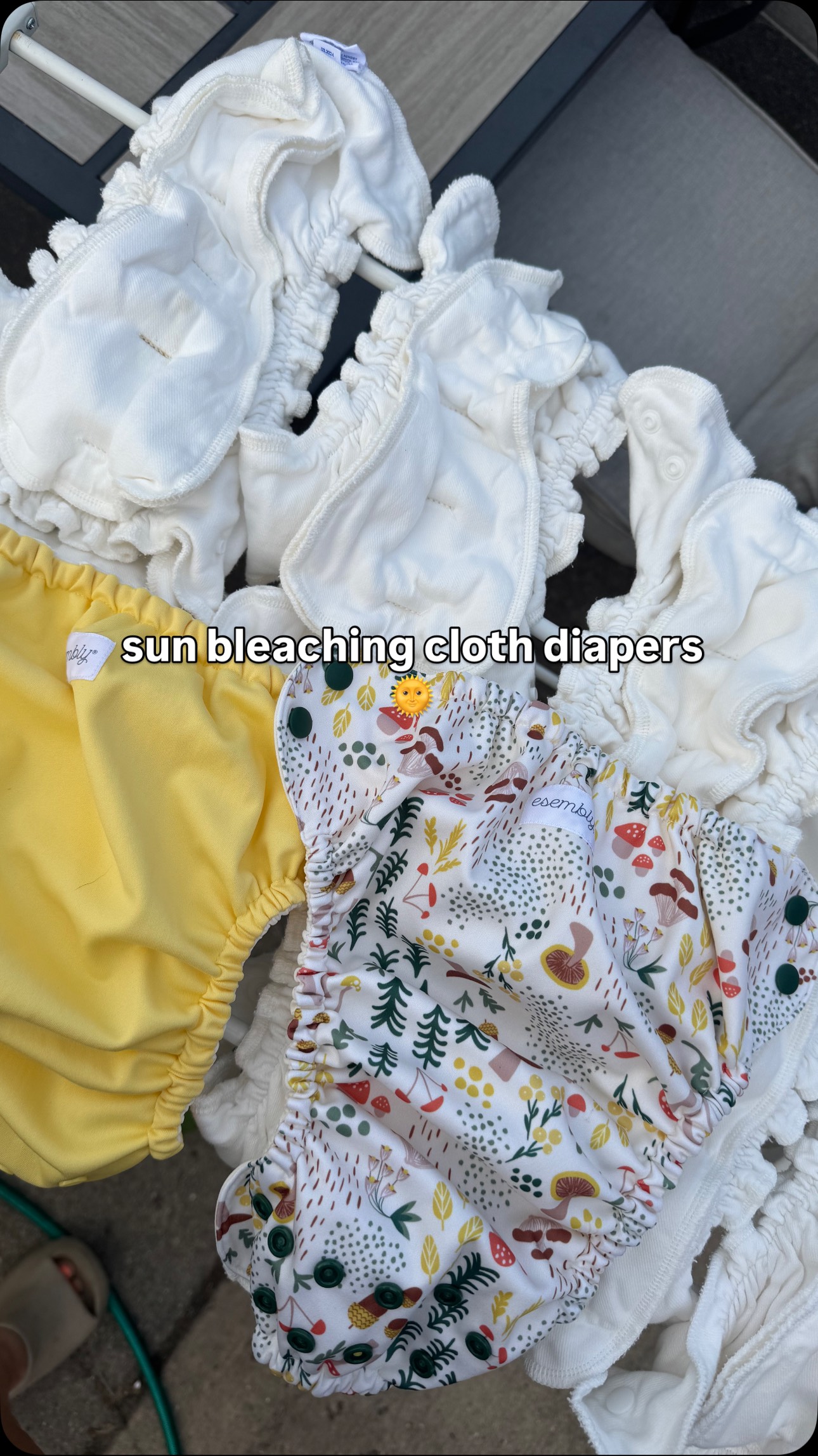 Instagram post by @sabrinaa_pare for Esembly Baby. Caption reads: the power of the sun babyyy 🌞  the ultimate....