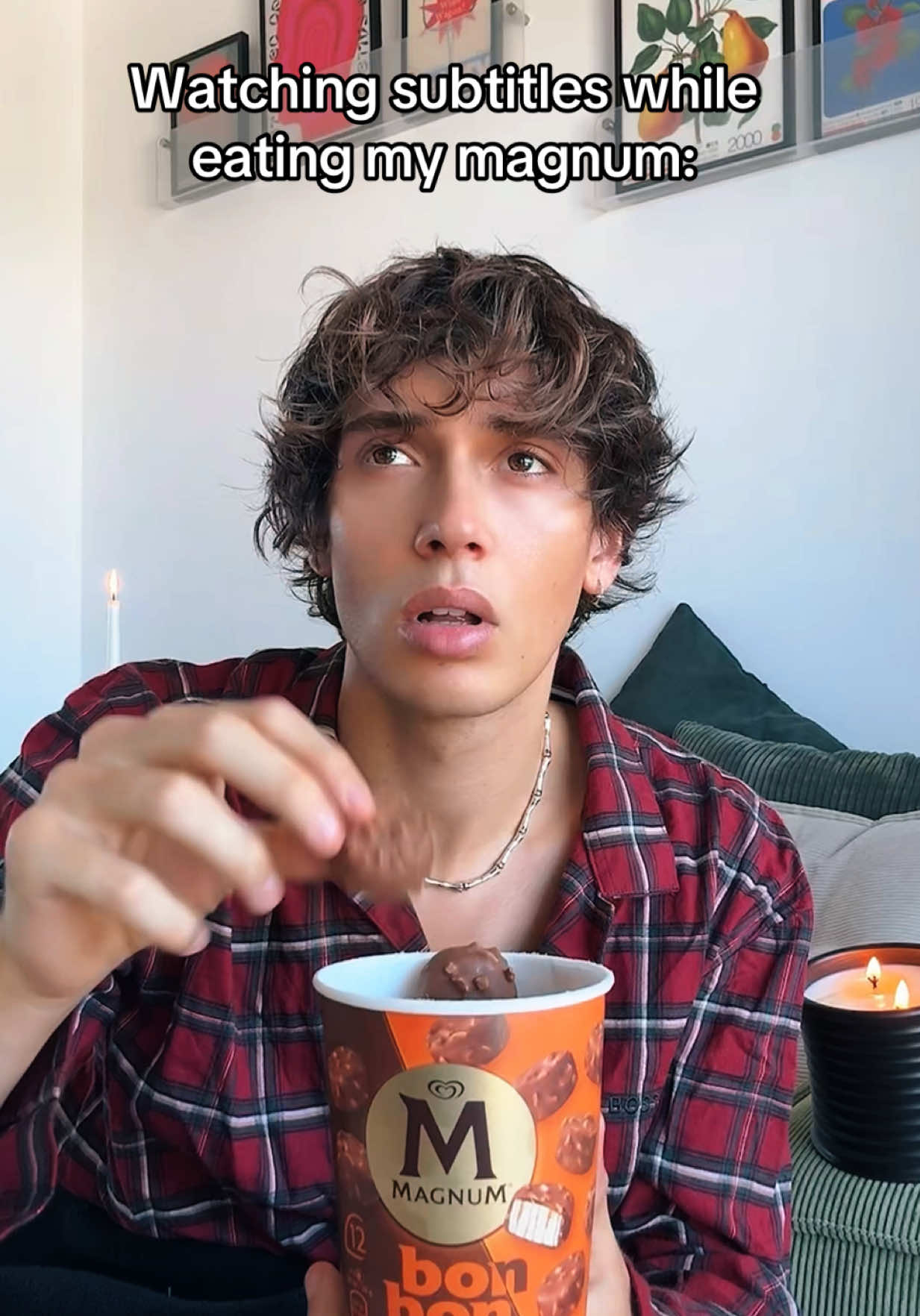 TikTok post by @bene.schulz for Magnum Ice Cream. Caption reads: Rewinding after every bite of @Magnum Ice Cream 🤤....