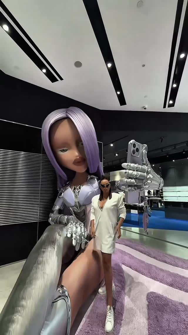 Instagram post by @iamdanettetoncu for Bratz. Caption reads: GENTLE MONSTER x BRATZ 💜 Bangkok just got....