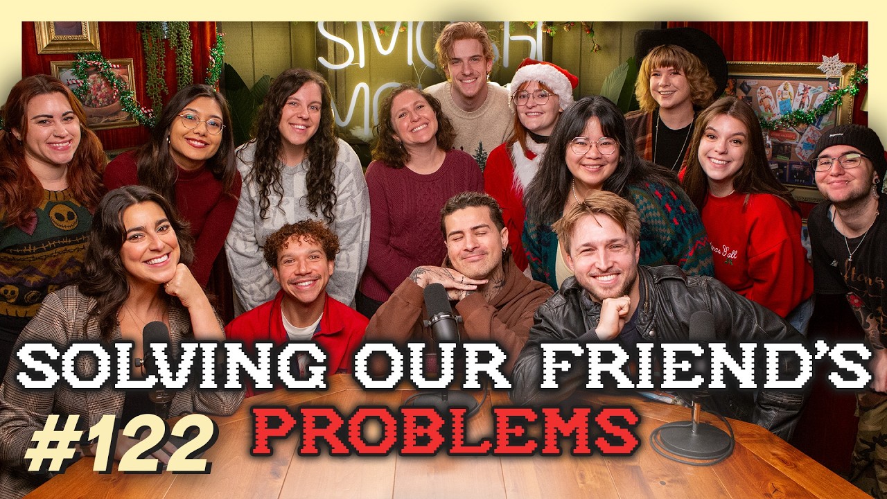 YouTube post by @smoshcast for Smalls. Caption reads: Solving Smosh's Problems: Holiday Edition | Smosh....