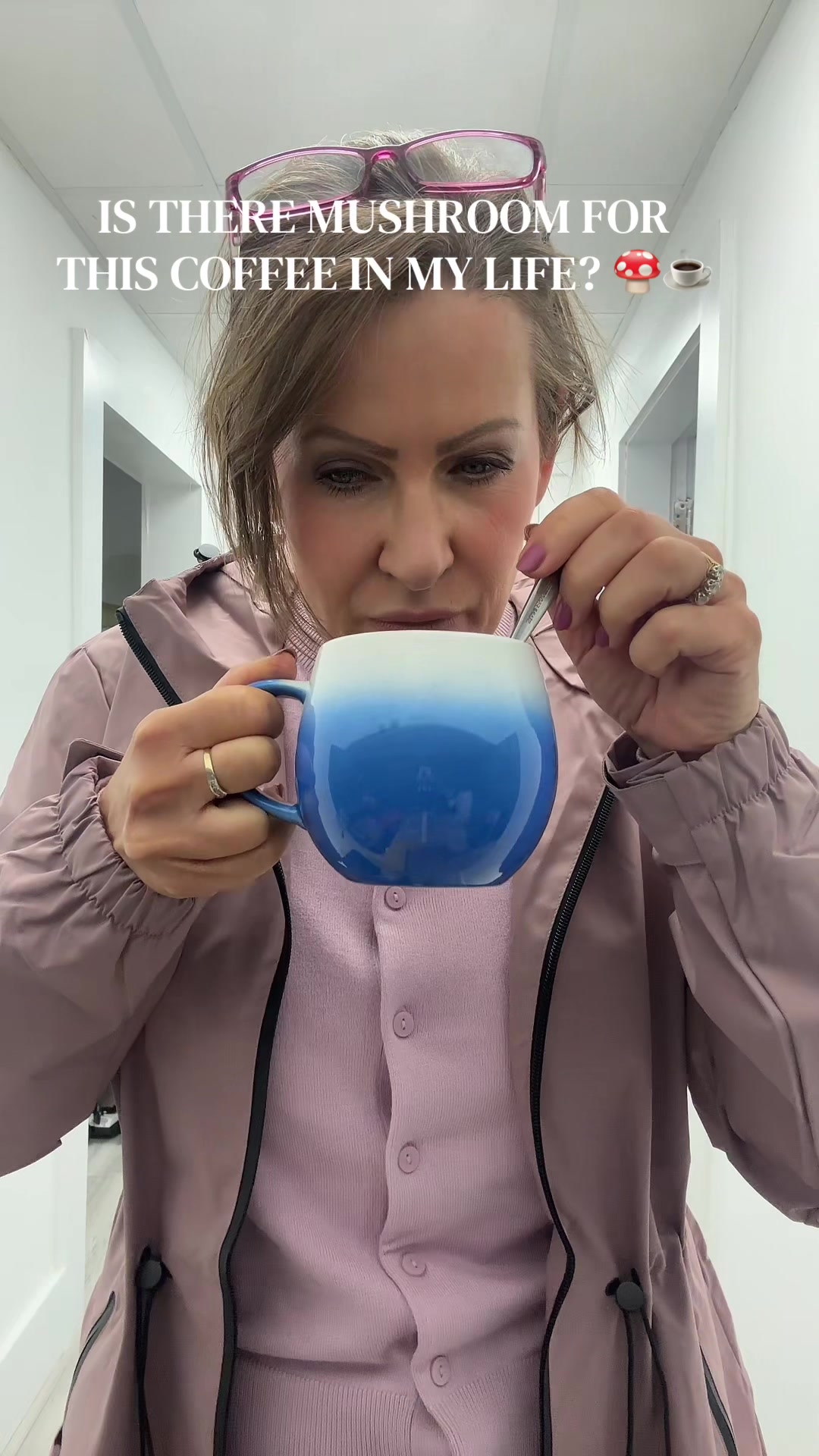 TikTok post by @sharynsolo50plus for London Nootropics. Caption reads: [...] was an unexpected delivery! 🍄☕ London....