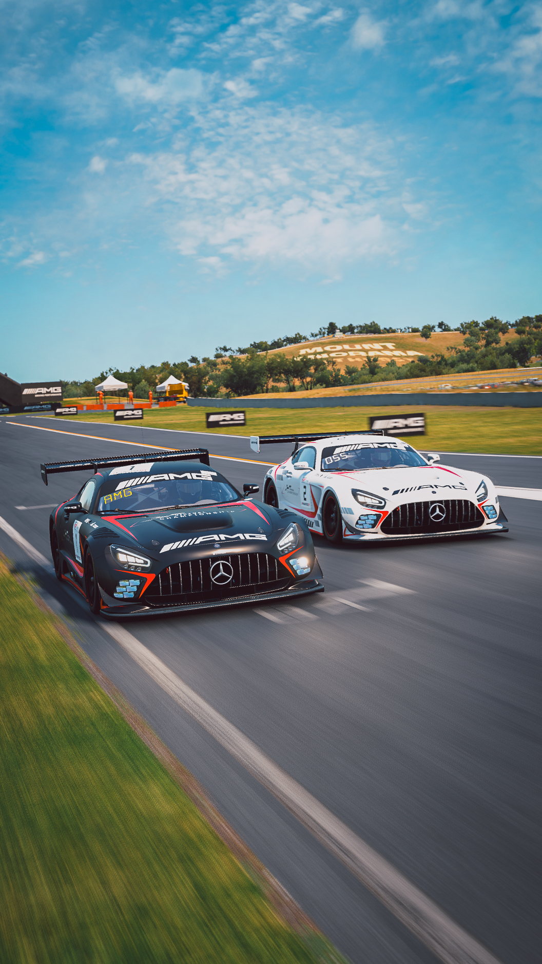 Instagram post by @danielmorad for Mercedes-amg. Caption reads: Our #AMG Performance Drivers @adamchristo and....