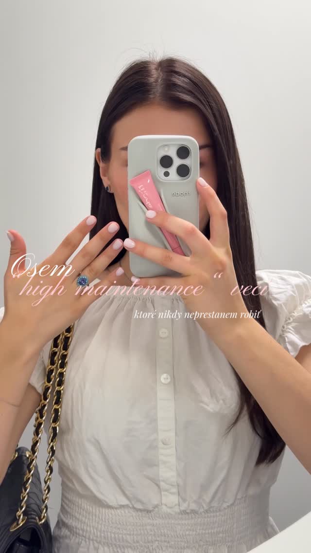 Instagram post by @bymaryelizabeth for Gisou. Caption reads: Osem „high maintenance“ veci, ktoré nikdy....