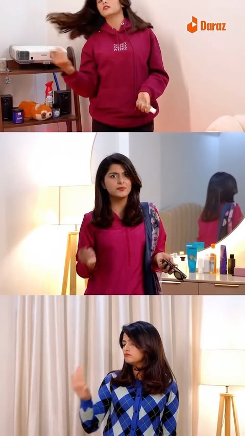 Instagram post by @justharmain for Daraz. Caption reads: Daraz just rescued my weekday with Beauty Drop....