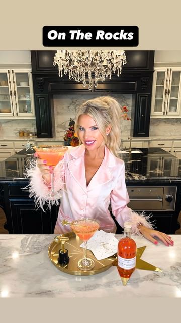 Instagram post by @macy.blackwell for On The Rocks Premium Cocktails. Caption reads: This is your sign to throw an AMA’s 50th....