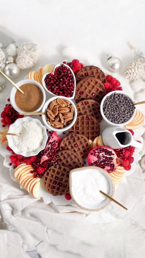 Instagram post by @raspberry.clovers for Botanica Health. Caption reads: [...] chocolate waffles enriched with....