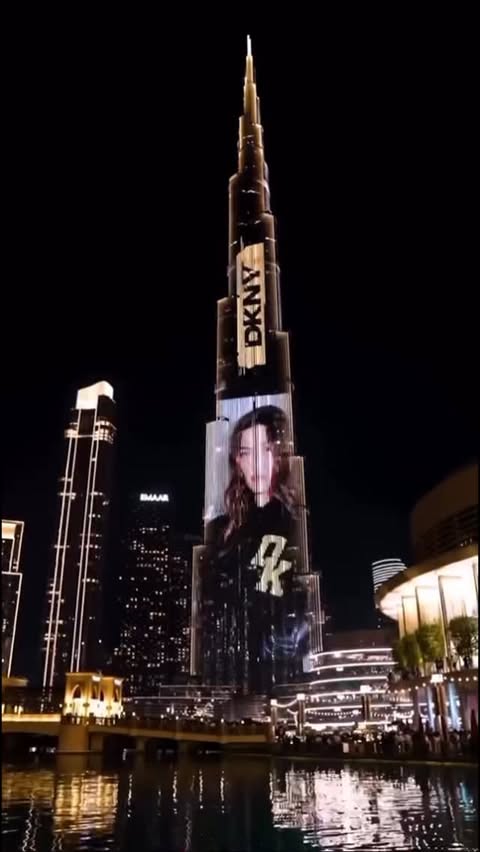 Instagram post by @newsbaldwin for DKNY. Caption reads: Hailey Bieber’s campaign for @dkny was displayed....