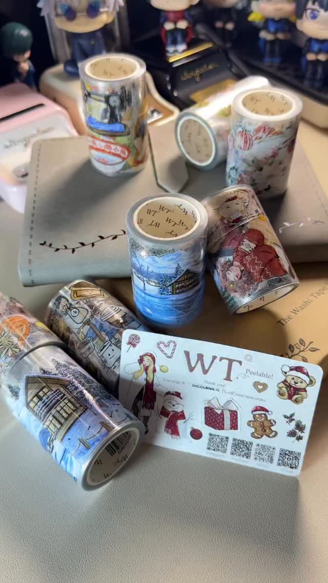 Instagram post by @emzjournals for The Washi Tape Shop. Caption reads: Unbox with me loves! 🥳✨
New Holiday tapes and....