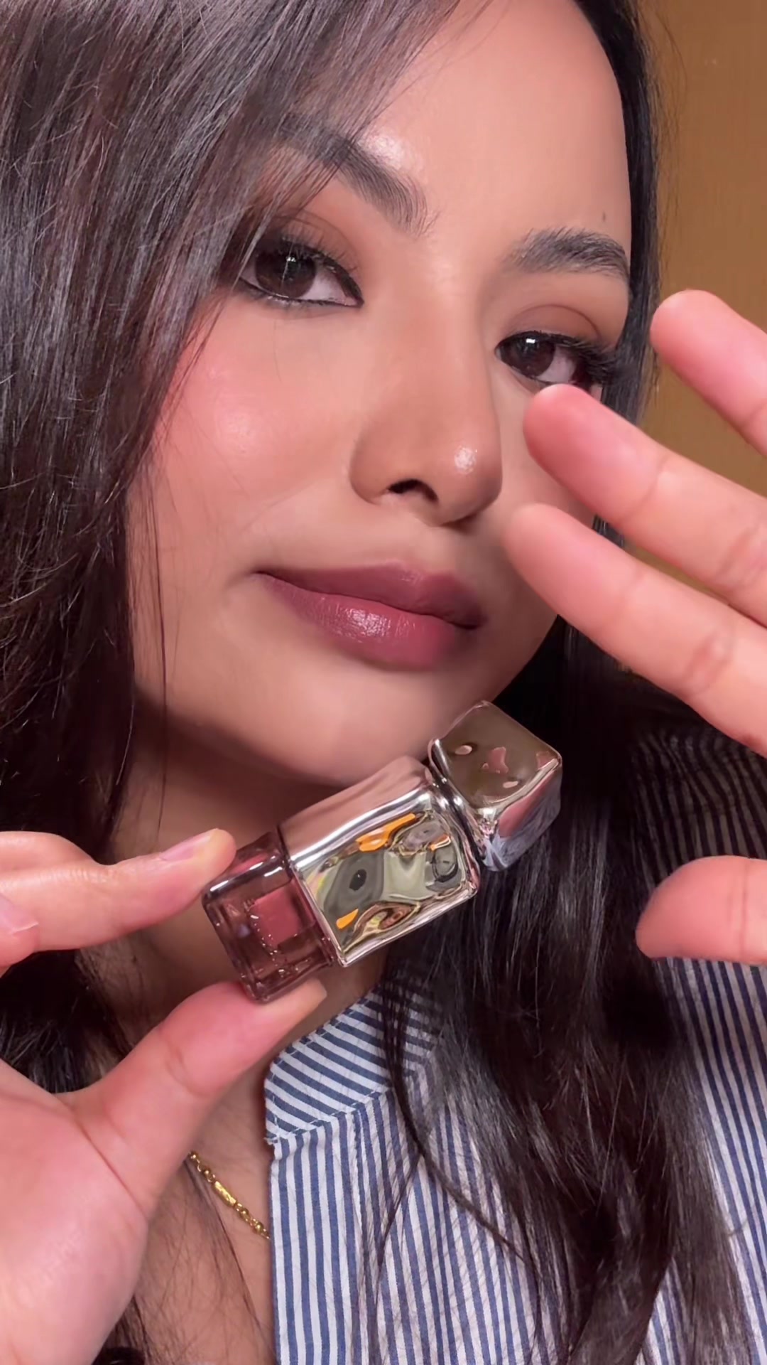 TikTok post by @sajanagosai3 for Mistine. Caption reads: Presenting New Mistine Thailand Milk Coffee Color....